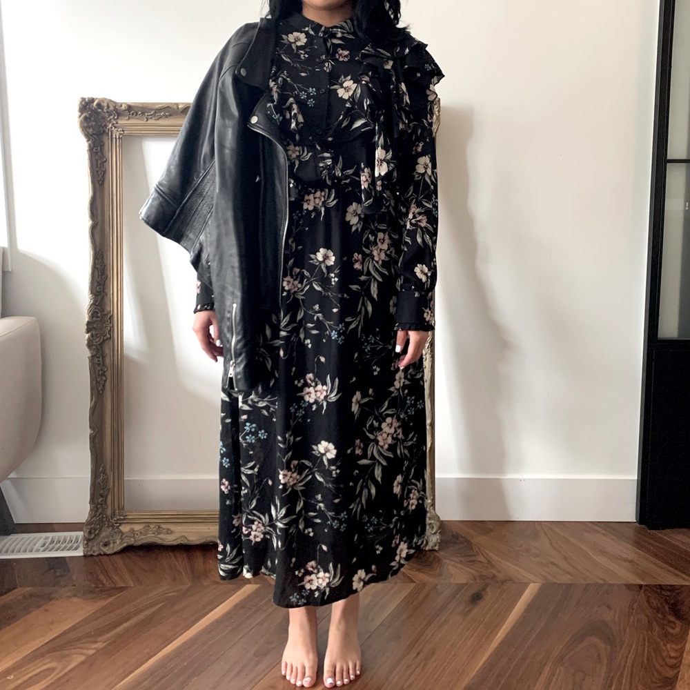 Nasty Gal, Medium long floral dress, frilly, medium size.